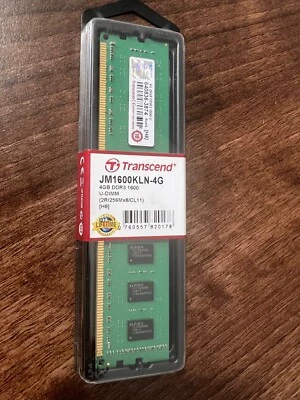 Transcend JM1600KLN-4G 2Rx8 DDR3 1600 U DIMM 4GB Memory RAM - Image 1 of 2