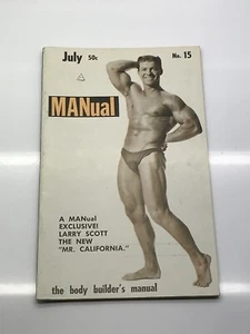 Manual July 1960 Vol. 1 No. 15 Vintage Male Beefcake Magazine - Foto 1 di 3