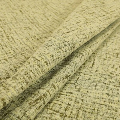 New Green Cream Semi Plain Abstract Chenille Upholstery Curtains Cushions Fabric - Image 1 of 4