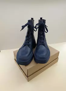 Rare NEXT Forever Comfort navy combat style lace up chunky boots Size UK 6 - Picture 1 of 7