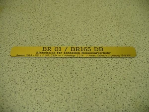 Langes Namensschild für Modellständer  -  BR 01 / BR165 DB  (Abmessung 200x20mm) - Bild 1 von 2