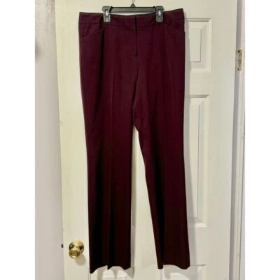 Pantalones de vestir Anne Klein borgoña pierna recta pantalones clásicos profesionales Foto 1 de 3