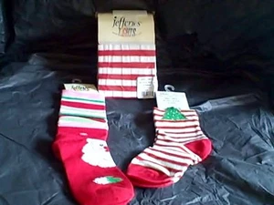 NWT $46 LOT OF 3 JEFFERIES GIRLS FESTIVE CHRISTMAS SOCKS & THIGHTS 7- 8 1/2 - Picture 1 of 6