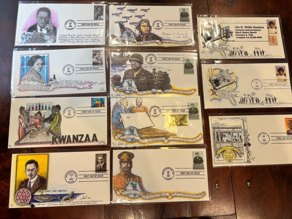 NIKIRK 11 FDCs BLACK HISTORY 1989-98 Covers Many Limited Editions !! - Image 1 of 2