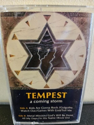 TEMPEST A Coming Storm 1987 CASSETTE TAPE CHRISTIAN METAL HARD ROCK PURE METAL - Image 1 of 4