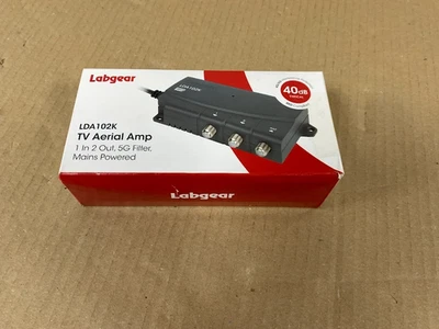 Labgear 2 Way TV Signal Distribution Amplifier F Type Connections 4G & 5G New - Image 1 of 2
