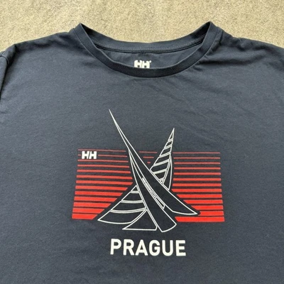 Helly Hansen Prague T-Shirt Men XL Navy Blue  Crew Neck Short Sleeve Graphic - Image 1 of 4