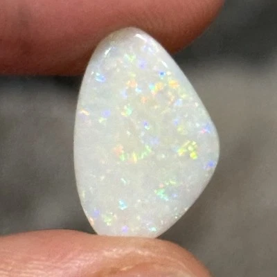 3.3ct 17x11.4x2.8mm Solid White Stardust Australian Opal Cabochon Loose Gemstone - Image 1 of 4
