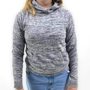 ATHLETA GIRL Gray Space Dye Pocket Front Pullover Hoodie - Picture 1 of 6