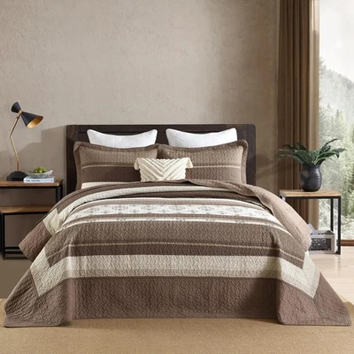 Oversized King Bedspread 128W x120L - 100% Cotton California King Quilt with ... - Image 1 of 4