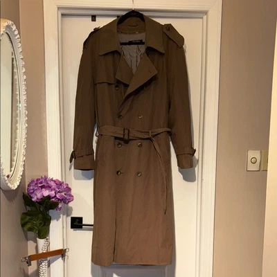 Винтажный Brooks Brothers мужской Gabardine Тренч - большой - Изображение 1 из 4