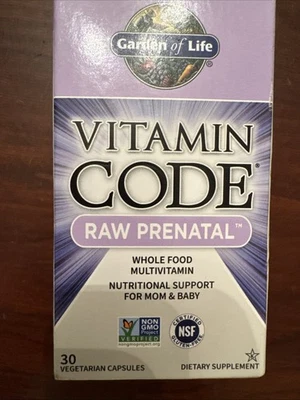 JARDÍN DE LA VIDA CÓDIGO MULTIVITAMÍNICO CRUDO PRENATAL ENTERO 90 CÁPSULAS BB 10/25 Foto 1 de 4