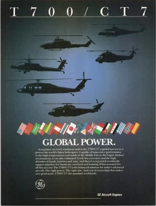 GE T700/CT7 Helicopter Engine Print Ad 1988 Vintage Aviation - Picture 1 of 1