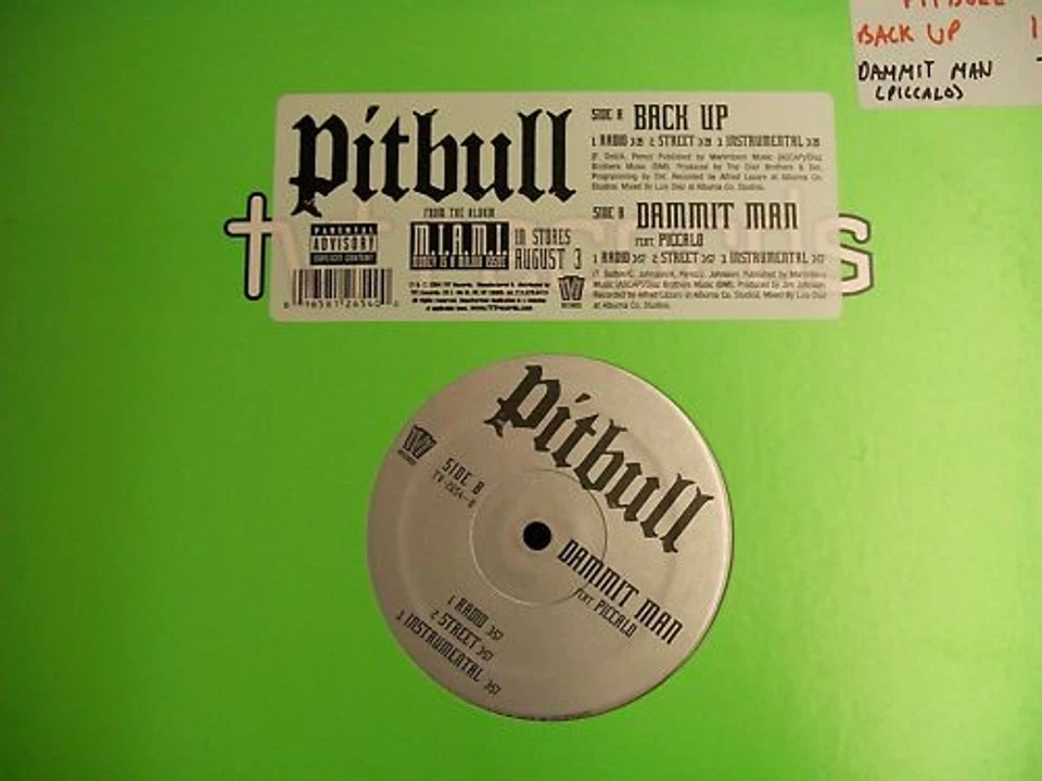 Pitbull-Back Up/Dammit Man-12"-TVT Records-2654-NM Foto 1 de 1