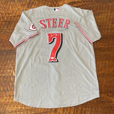 Spencer Steer Signed Cincinnati Reds Jersey PSA DNA Autographed - Image 1 of 4