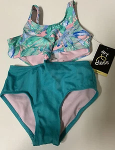 🌿 Art Class Girls' Floral Printed Tropical Twist Swimsuit, Small (6/7) 🆕 - Picture 1 of 2