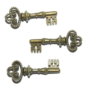 M935 Bronce Antiguo 32mm Esqueleto Llave Colgante Dije Gota Focal 10 piezas - Imagen 1 de 3