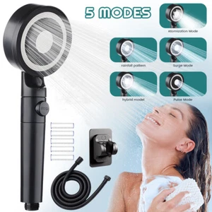 Soffione Doccia Alta Pressione 5 Impostazioni Spray Soffione Doccia Portatile con Tubo 6,6 Ft - Foto 1 di 15