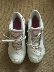 PUMA TRAINERS SIZE 5 WHITE PINK SPORTS - Picture 1 of 4