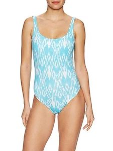 NWT $200 Calypso St. Barth One-Piece Swimsuit Eira Ikat Turquoise Blue Womens M - Picture 1 of 3