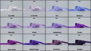 10yds~~6mm Purple Hyacinth Grape Iris Double Face Satin Ribbon 15 Colours U Pick - Picture 1 of 15
