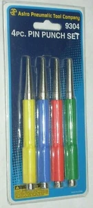 Astro Pneumatic 9304 4pc Pin Punch Set 1/32, 1/16, 3/32 & 1/8 Rubber Grip - Picture 1 of 1