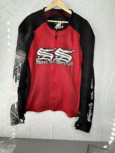 Speed and Strength Motorcycle Jacket Full Zip Red White Black Mens Sz XXL - Picture 1 of 16