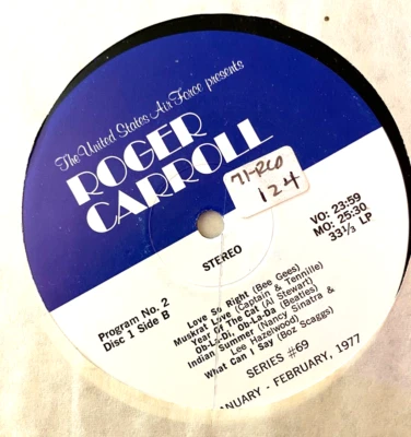 1/77 USAF PRESENTS ROGER CARROLL #69 1/2:OLIVIA NEWTON-JOHN,BOZ SCAGGS,VAN McCOY - Image 1 of 2