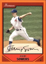 2007 Bowman Orange Cleveland Indians Baseball Card #11 Jeremy Sowers /250