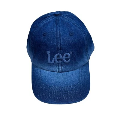 NWT Lee Men's Dark Washed Blue Denim Embroidered  Logo Baseball Hat Cap One Size - Image 1 of 4