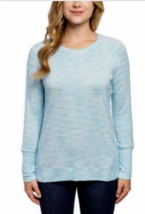 CHAMPION WOMEN'S HIGH LOW HEMLINE CREW SWEATER SHIRT(BLUE JEWEL XS)NWT - Picture 1 of 3
