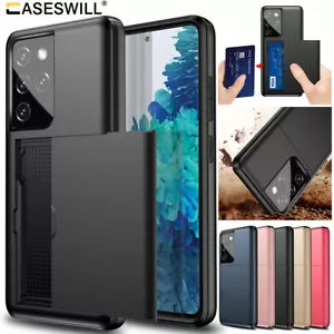 Card Holder For Samsung Galaxy S25 S24 S23 S22 S21 FE Ultra Wallet Case Cover - Picture 1 of 35