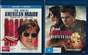 Tom Cruise Bluray: American Made 2017, Jack Reacher Never Go Back 2016, Region B - Picture 1 of 2