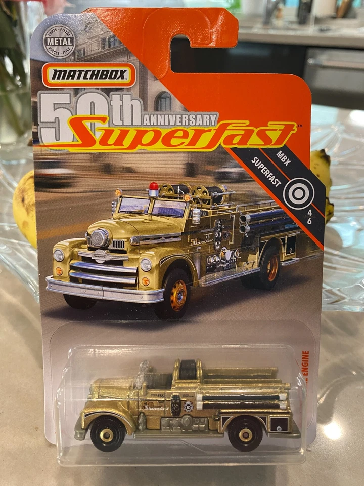 Matchbox 2019 50th Anniversary Superfast Gold Seagrave Fire Engine - Image 1 of 1