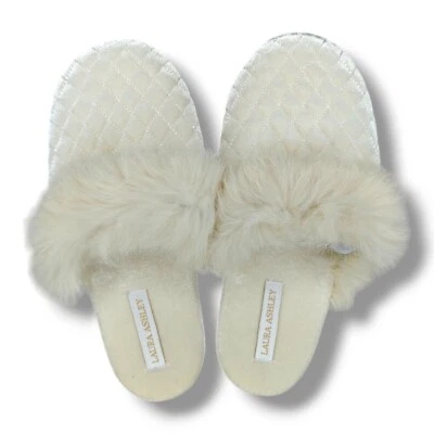 Женские стеганые тапочки Laura Ashley из искусственного меха НОВЫЕ - Изображение 1 из 4