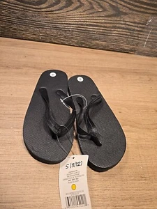 NUEVO NEGRO Chanclas Sandalias de Playa Sin Cordones Playa Zapatillas Goma NIÑOS 11/12 - Imagen 1 de 5