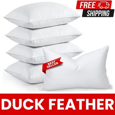 Duck Feather & Down Pillows Extra Filled Hotel Quality Pillow PACK OF 1,2 & 4 UK