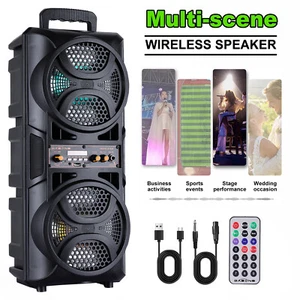 3000W Portable Bluetooth Speaker Sub woofer Heavy Bass Sound System Party & Mic - Picture 1 of 14