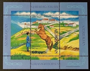 Azerbaiyán 835 Preciosa Hoja NUNCA Con Bisagras de 1 CABALLO Como Nueva - Imagen 1 de 1
