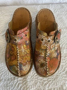 PAVERS WOMENS SLIP ON LEATHER MULES SHOES FLORAL SIZE 4 -EU 37 -COMFORT- £54.99 - Picture 1 of 12