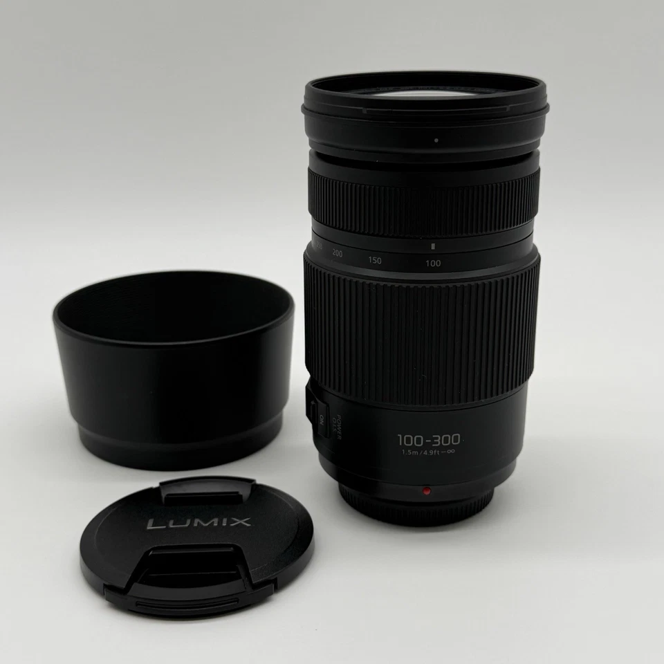 Panasonic Lumix G Vario 100-300mm F/4.0-5.6 II AF OIS Telephoto Zoom Lens W/Hood - Image 1 of 4