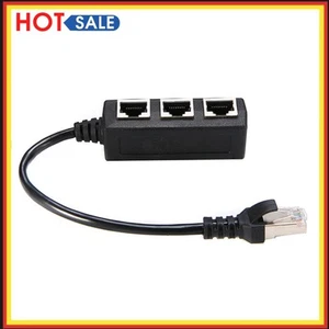 RJ45 Ethernet Cable Splitter 1 Male to 3 Female Port LAN Network Extension - Bild 1 von 9