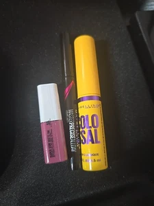 Maybelline Muestra Trío Rímel Delineador de Ojos Y Tinta Labial Super Stay 15 Amantes Nuevo - Imagen 1 de 1