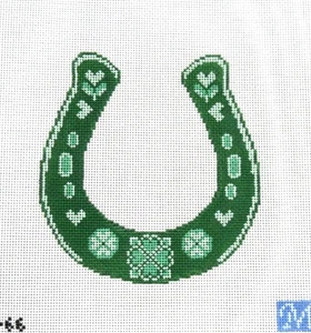 Maura Nolan Lucky You Horse Shoe Ornament Handpainted Needlepoint Canvas - Picture 1 of 1