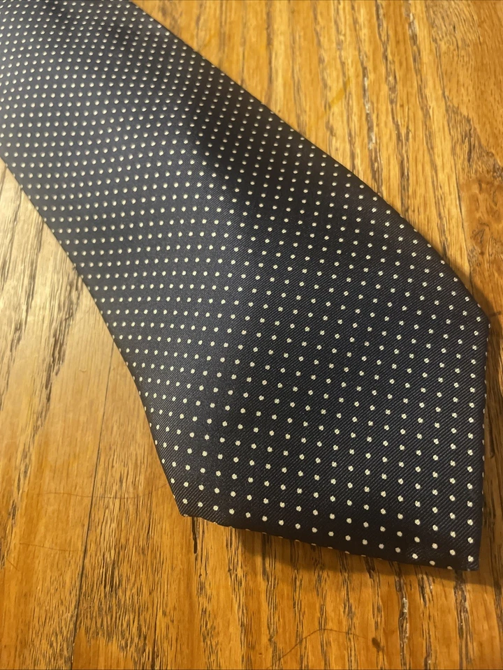 Corbata de seda Harrods vintage usada en excelente estado patrón de puntos para hombre Reino Unido hecha en Inglaterra Foto 1 de 4