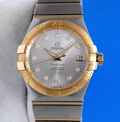Mens Omega Constellation Co-Axial 18K Gold Watch Diamonds - 123.20.35.20.52.002 - Image 1 of 4