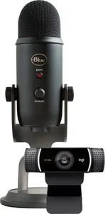 BLUE YETI USB MICROPHONE + LOGITECH C922 PRO HD WEBCAM 988-000432 BLACK - Picture 1 of 3