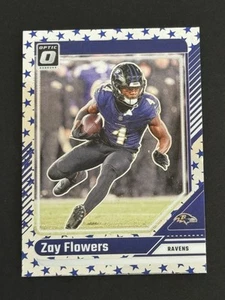 Zay FLowers 2024 Panini Donruss Optic Blue Stars Holo Emoji #15 - Picture 1 of 10