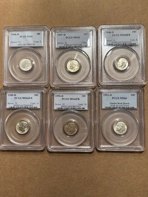 Roosevelt Dime 19 Silver Coin Set - PCGS Certified MS66 - 1946D-1964D - Image 1 of 4