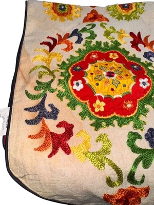 Pier 1 One 40x14 Colorido Bordado Corredor de Mesa Diseño Floral Algodón Lino Foto 1 de 4